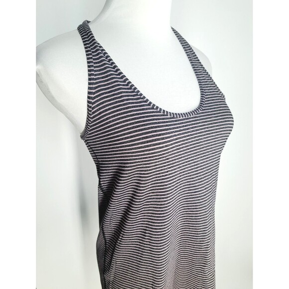 Lululemon Cool Racerback Tank Top Size 4/6 Grey Pink Striped Yoga Pilates Fitted - Picture 6 of 6